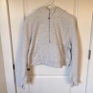 lululemon half zip scuba, light heathered grey sz M/L